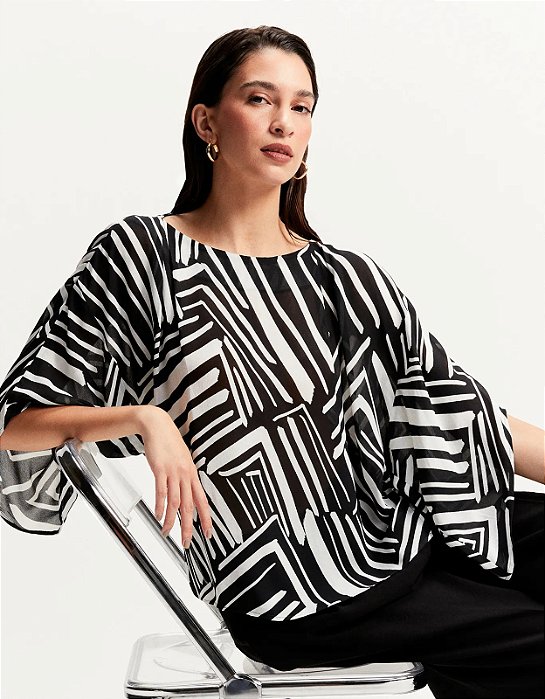SHOULDER BLUSA GRÁFICO DIAGONAL