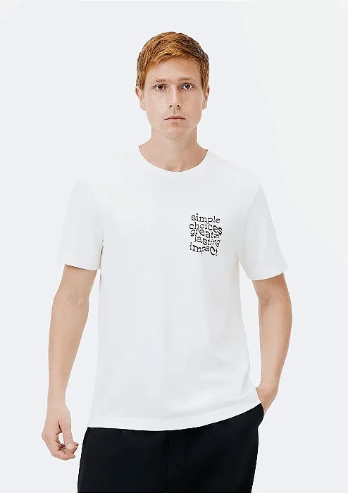 HERING CAMISETA MASCULINA COMFORT COM ESTAMPA -OFF WHITE