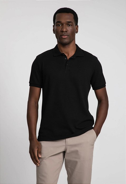 DOCTHOS POLO SLIM MANGA CURTA TEXTURIZADA