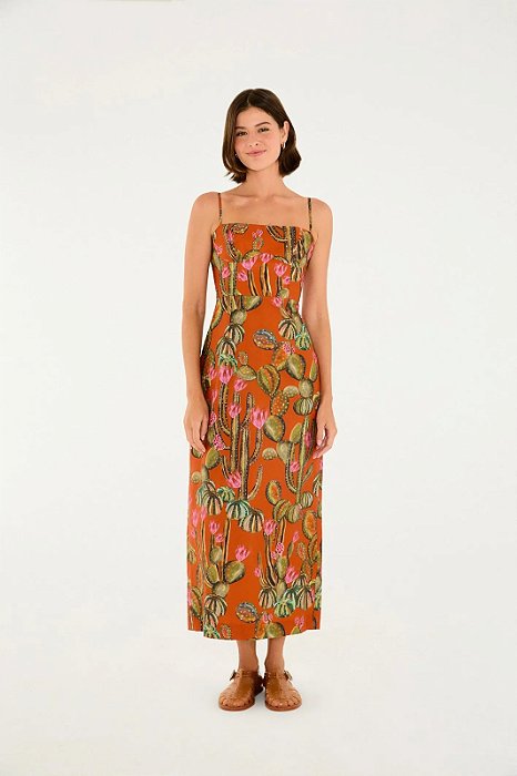 FARM VESTIDO RETO CACTUS