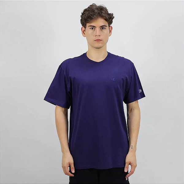 CHAMPION CAMISETA  C LOGO TST EMBROIDERY ATHLETIC NAVY