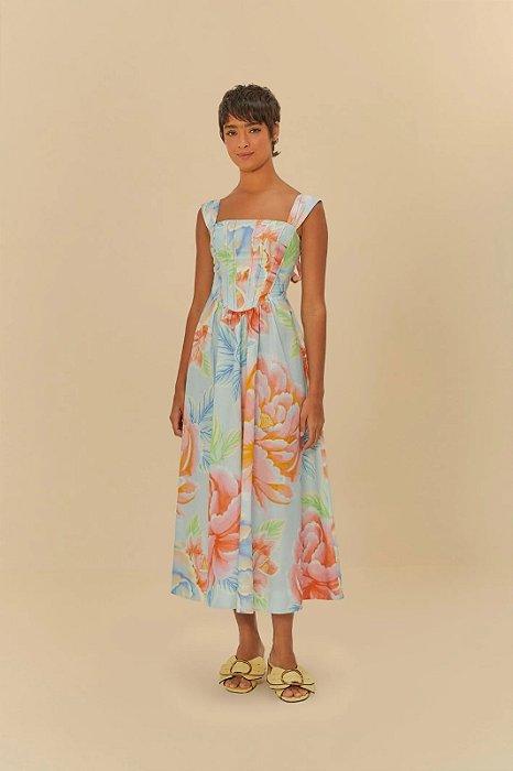 FARM VESTIDO CROPPED FLORAL SOFIA