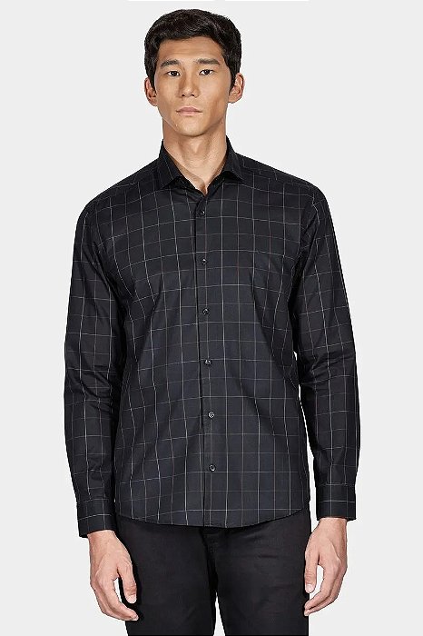 ARAMIS CAMISA TRICOLINE XADREZ PRETO/CAFE