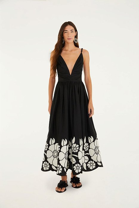 FARM VESTIDO BORDADO FLOR DA NOITE