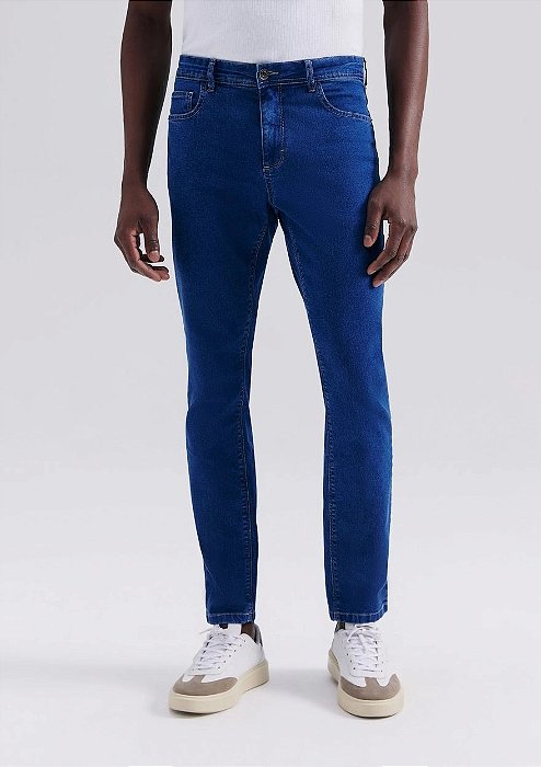HERING CALÇA JEANS BÁSICA MASCULINA SLIM COM ELASTANO - AZUL