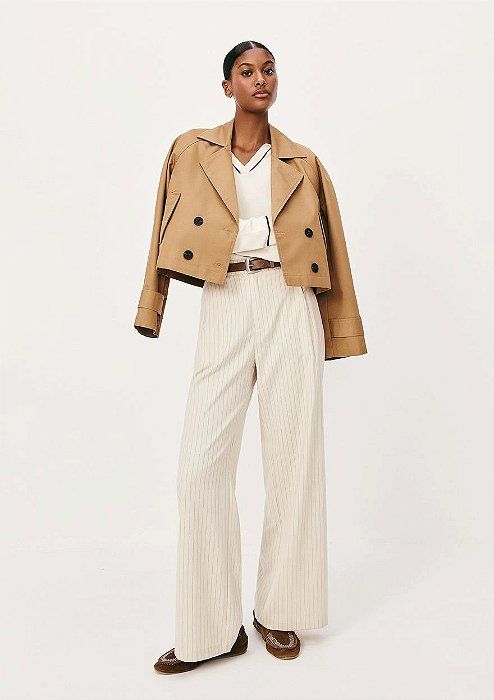 HERING CALÇA FEMININA EM ALFAIATARIA RISCA DE GIZ - OFF WHITE