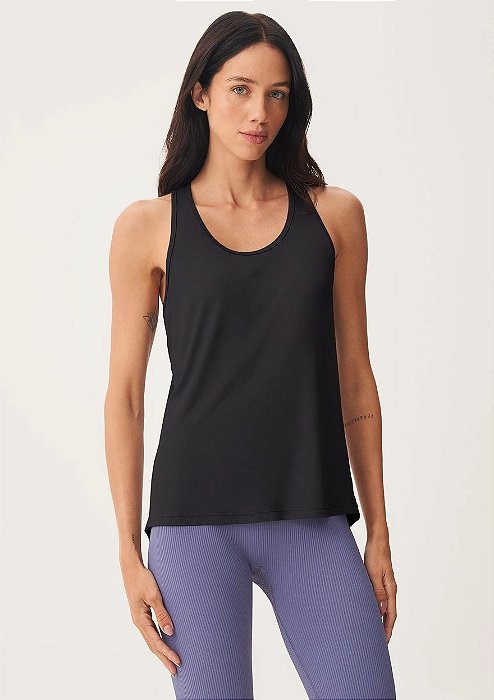 HERING SPORTS CAMISETA REGATA ESPORTIVA FEMININA NADADOR PROTEÇÃO UV - PRETO