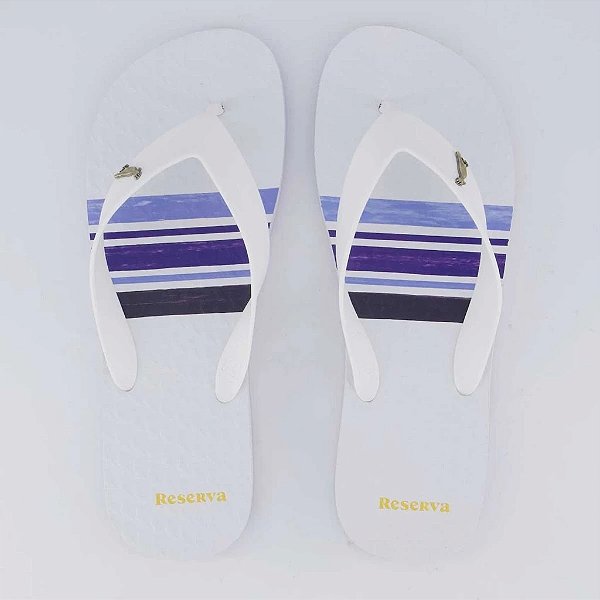 RESERVA GO CHINELO RSV WATERCOLOR STRIPES BRANCO