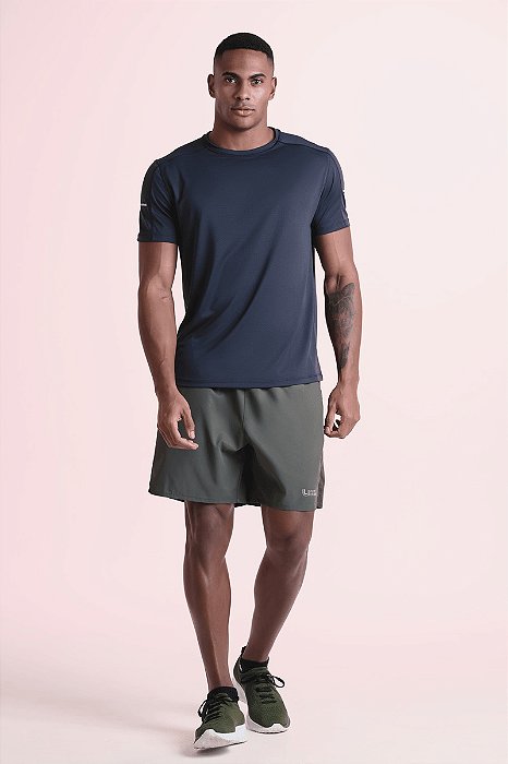 LUPO SPORTS T-SHIRT POLIAMIDA BÁSICA RUN MASCULINA - PRETO