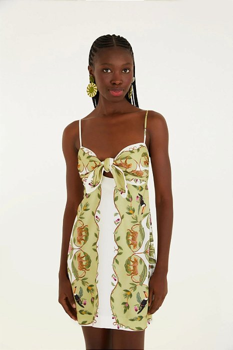 VESTIDO CURTO LENÇO FLORESTA DOCE