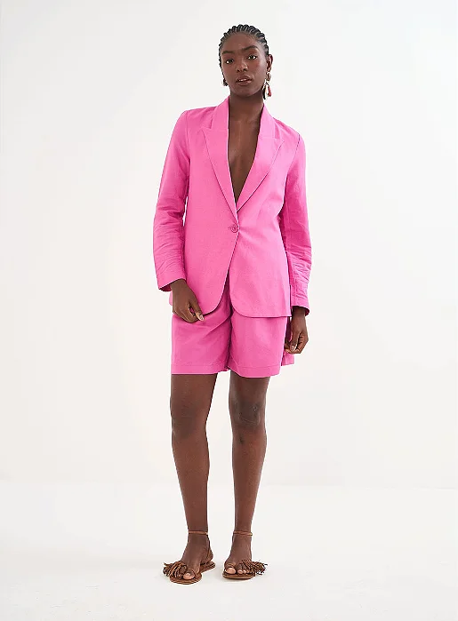 COLCCI BERMUDA LINHO ROSA MON AMOUR