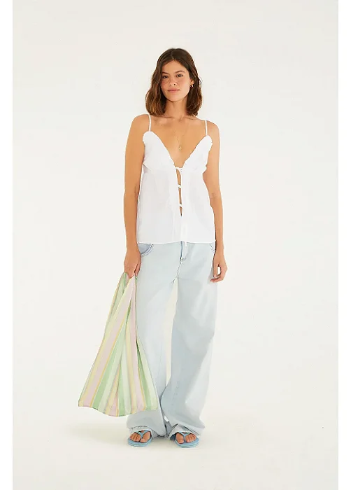 FARM BLUSA BABADINHOS ALCINHAS BRANCO