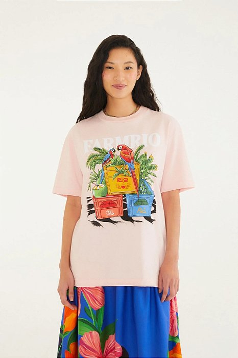 FARM T-SHIRT MEDIA ENGRADADOS FARM RIO