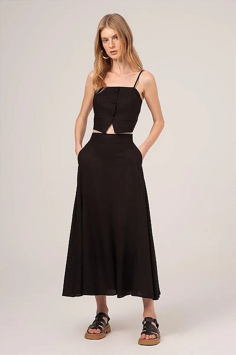 SLY SAIA MAXI DE VISCOLINHO - PRETO
