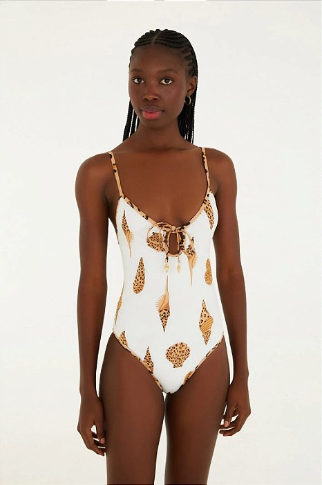 FARM BEACHWEAR MAIO DOUBLE CONCHA PINTADA