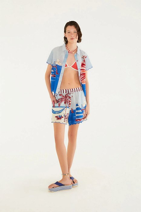FARM BEACHWEAR SHORT FESTONE DIÁRIO DE VERÃO