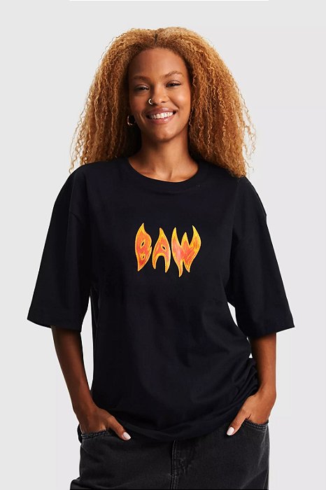 BAW CAMISETA REGULAR FIRE BAW PRETO