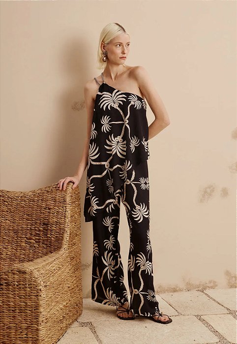 CACAY CALÇA PANTALONA CÓS ELASTICO COSTAS ESTAMPADA CARNAÚBA