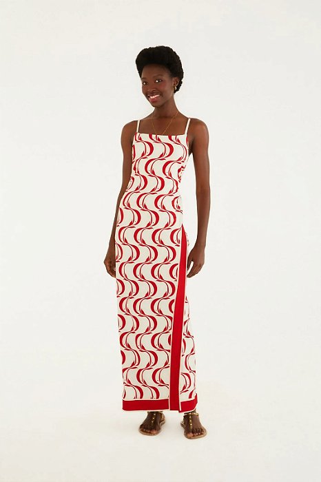 FARM VESTIDO MIDI PEIXE COPA