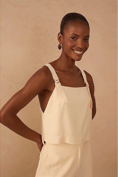 DRESS TO BLUSA ALÇA FIVELA BEGE CONCHA