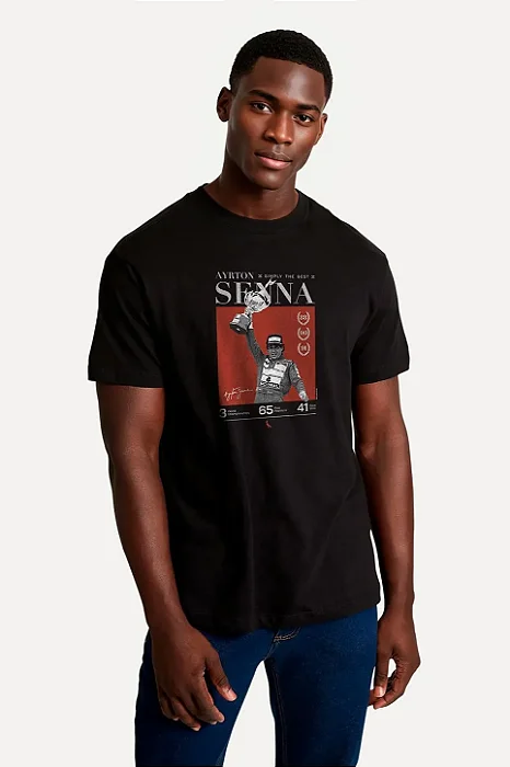 RESERVA CAMISETA ESTAMPADA SENNA SIMPLY THE BEST BLACK