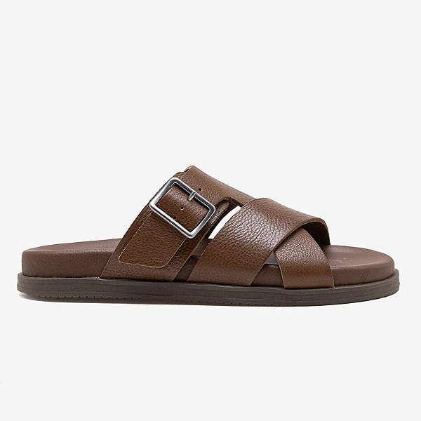 DEMOCRATA SANDÁLIA MASCULINA DOCK COURO MARROM