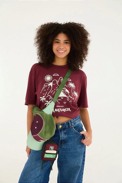 FARM T SHIRT IPANEMA SILK NA NATUREZA BORDO