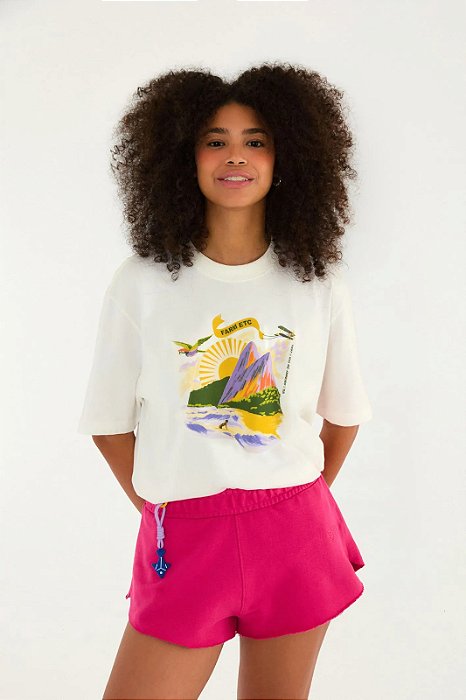 FARM T SHIRT IPANEMA SILK PAISAGEM RIO OW