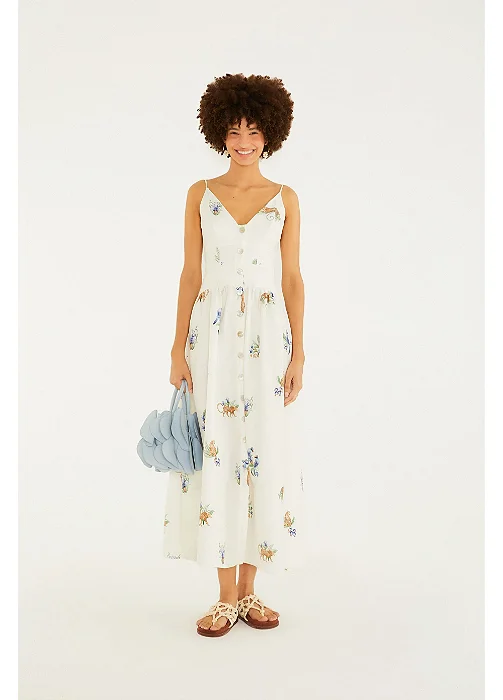 FARM VESTIDO LONGO ANINHA OFF WHITE