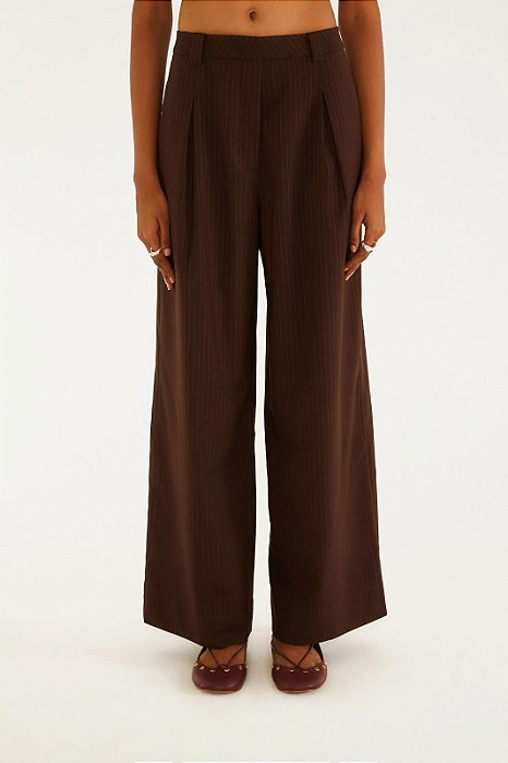 FARM CALCA ALFAITARIA RISCA DE GIZ MARROM TAMARINDO