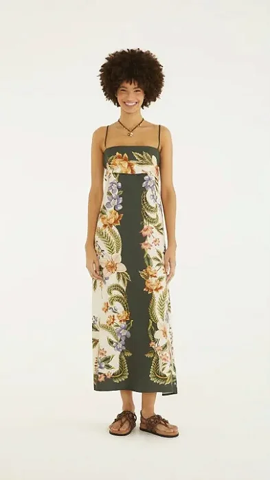 FARM VESTIDO LONGO NATUREZA VERDE