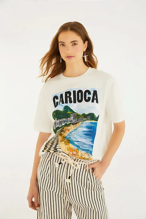 FARM TSHIRT MEDIA PAISAGEM CARIOCA OFF WHITE