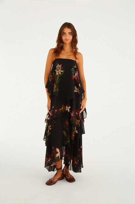 FARM VESTIDO LONGO MAXI ORQUIDEAS