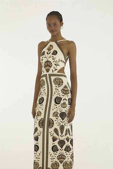 FARM VESTIDO MIDI SONHO DE CONCHA
