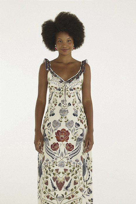 FARM VESTIDO LONGO SONHO DE MORANGO