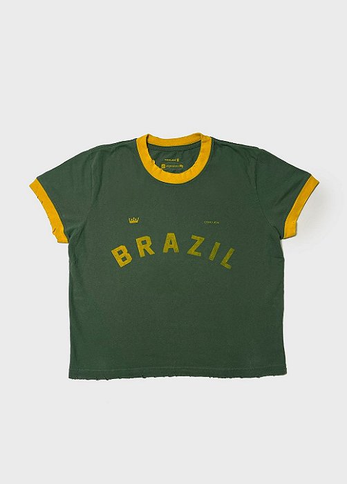 OSLKEN T-SHIRT BRAZIL COPA MC FEM VERDE