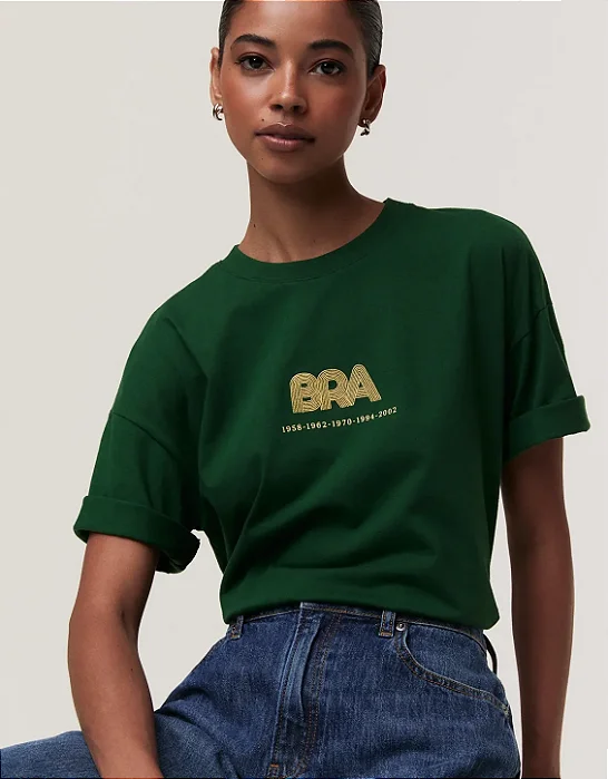 SHOULDER T-SHIRT BORDADO BRASIL