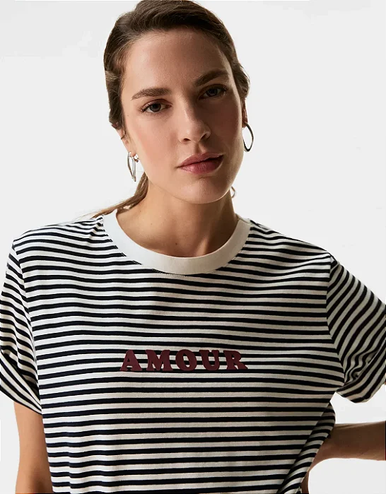 SHOULDER T-SHIRT AMOUR LISTRADA