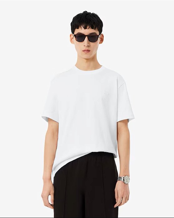 LACOSTE CAMISETA EM MALHA ESTAMPADA WHITE