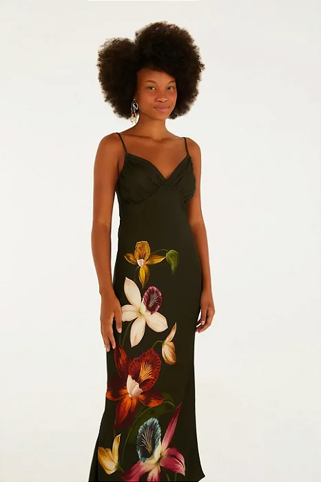 FARM VESTIDO LONGO ALCINHA MAXI ORQUIDEA