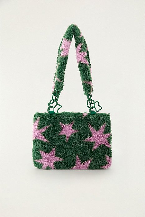 FARM ETC BOLSA FLAT FLEECE ESTRELAS VERDE