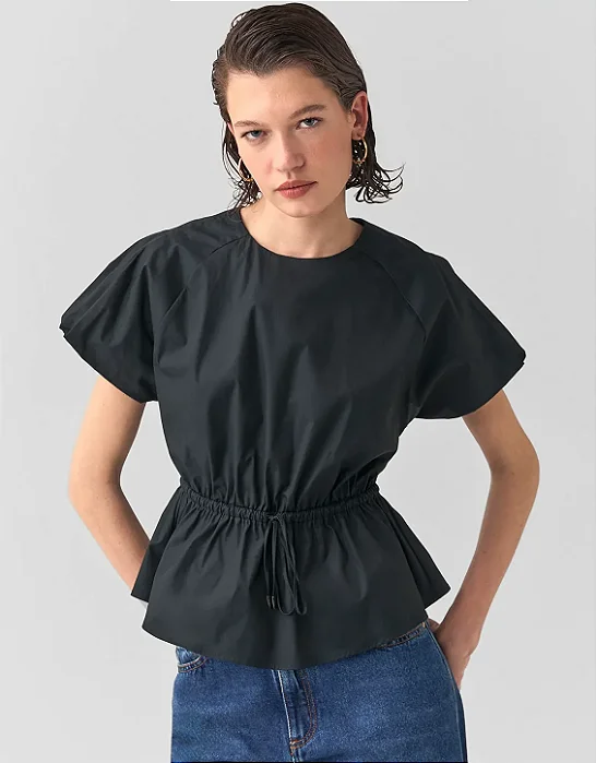 SHOULDER BLUSA ACINTURADA AMARRACAO