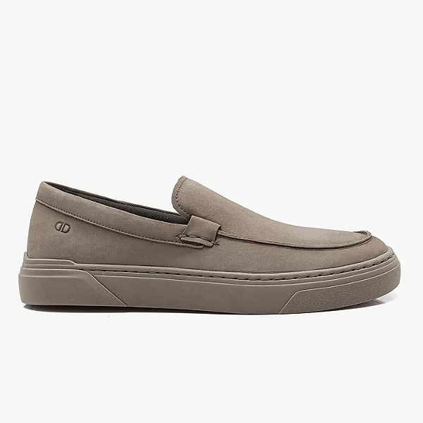 DEMOCRATA TENIS MASCULINO BILL SLIP ON COURO BEGE