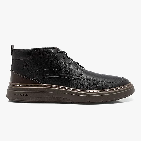 DEMOCRATA BOTA MASCULINA GRID COURO PRETO