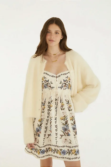 FARM CARDIGAN PELINHO TRICOT BASICO BEGE FEITICO
