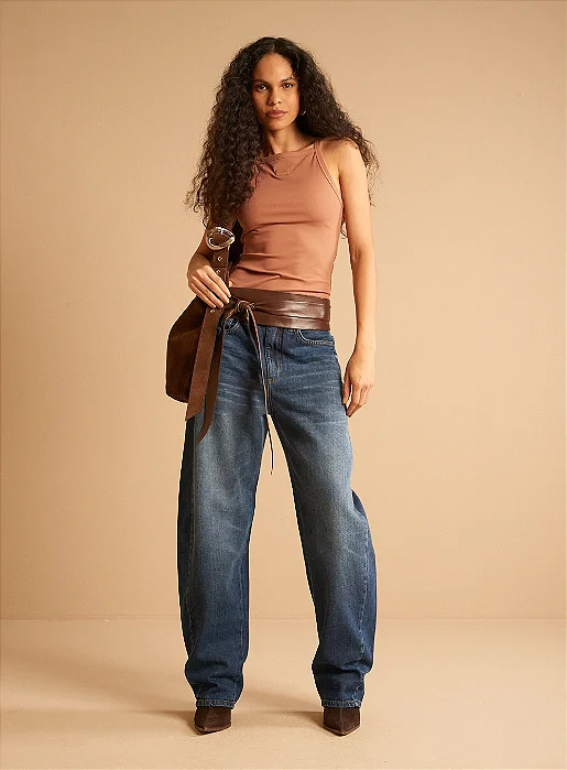 FORUM CALCA JEANS BARREL INDIGO