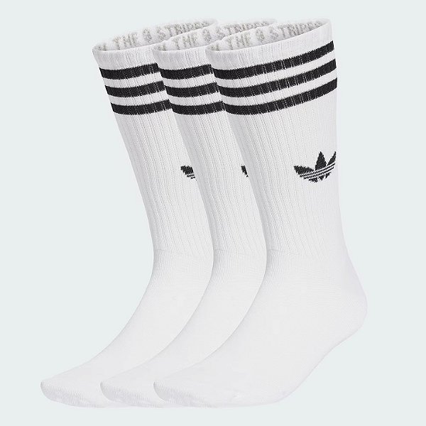 ADIDAS MEIAS TRES LISTRAS HIGH CREW 3 PARES WHITE