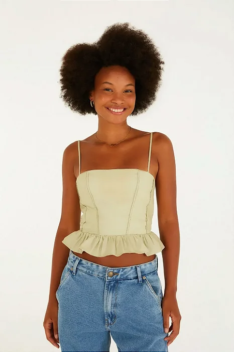 FARM BLUSA SEM MANGA ESTAMPADA FESTA NA SELVA