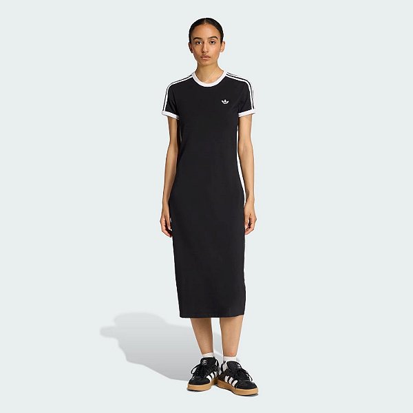 ADIDAS ORIGINALS VESTIDO TRES LISTRAS BLACK AND WHITE SLIM