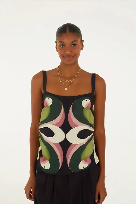 FARM BLUSA ESTAMPADA ARARA DE FLOR